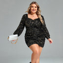 Glittering Puff Sleeve Mini Dress for Women