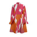Graphic Design Women's Dress with Statement Sleeves