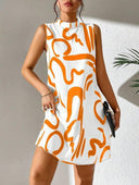 Chic A-Line Mini Dress with Graphic Print