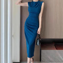 Chic Midi Dress with Figure-Flattering Gatherings
