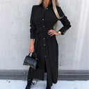 Chic Women's Wrap Shirt Dress with Button Placket