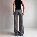 Chic Check Pattern Tube Pants for Women