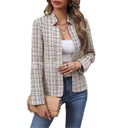 Chic Women's Tweed Blazer Jacket – Structured Design