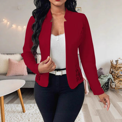 Chic Blazer Jacket with Crochet Details