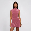 Women's Chic High Collar Mini Dress