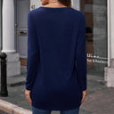 Floral V-Neck Long Sleeve Tee for Women