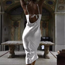 Chic Satin Maxi Dress with Slim Straps