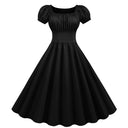 Elegant A-Line Dress with Puff Sleeves