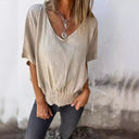 Chic Oversized Blouse with Elastic Waist