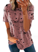 Women's Artistic Short Sleeve Tee with Splash Art