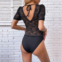 Chic Lace Sleeve V-Neck Women's Top
