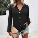 Chic Button Placket Women's Blouse