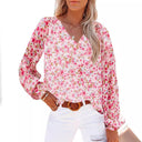 Floral V-Neck Blouse for Women
