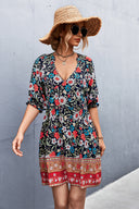 Floral Women's Dress in Flowing Fabric