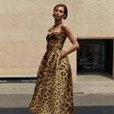Chic Animal Print Evening Dress for Women