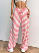 Women's Wide-Cut Relax Pants with Adjustable Drawstring