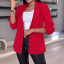 Chic Women's Blazer with Stylish Sleeves and Pockets