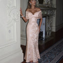Chic High-Neck Evening Dress with Ruffled Detail