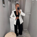 Chic Ladies Blazer with Contrast Lapels