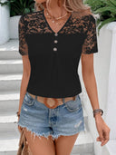 Ladies' Lace Top Blouse with Stylish Cut