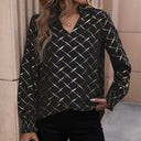 Stylish Women's Blouse with Shimmering Check Design