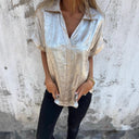 Satin Blouse with Glossy Finish for Women