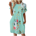 Floral Print Women's Summer Dress with Pockets