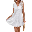 Floral Embroidered Summer Dress with Ruffles