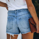 Trendy Women's High-Slit Destroyed Denim Shorts