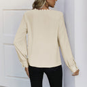 Chic Women's Blouse with Lace Details and Button Closure