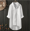 Chic Women's Blouse with Patch Pockets and Long Sleeves