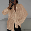 Shimmering Oversized Women's Blouse Top