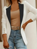 Chic Blazer with Contrasting Inserts for Women
