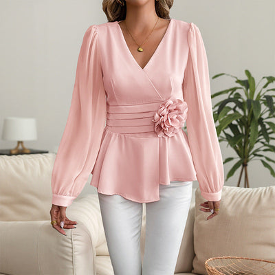 Floral Wrap Blouse for Women
