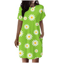 Floral Print Women's Summer Dress with Pockets