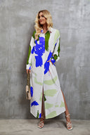 Vibrant Graphic Pattern Shirt Dress for Women