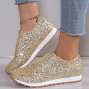 Women's Shimmering Slip-On Sneakers in Sparkly Design