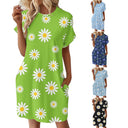 Floral Print Women's Summer Dress with Pockets