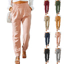 Chic Women's Chino Pants with Elastic Waist and Handy Pockets
