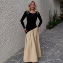 Asymmetrical Women's Dress with Gathered Detail