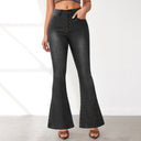 High-Waisted Flared Jeans with Button Detail for Women