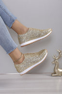 Women's Shimmering Slip-On Sneakers in Sparkly Design