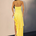 Chic Women's Asymmetrical Cocktail Dress with Ruffle Accents