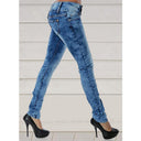 Women's Button Placket Fitted Denim Jeans