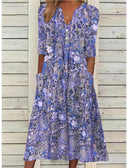 Chic Floral Midi Dress with Hidden Pockets
