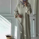 Chic Hooded Dress with Zipper Detail