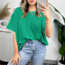 Textured Women's T-Shirt with Pocket Detail