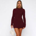 Women's Knit Mini Dress with Long Sleeves