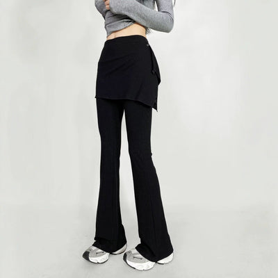 Chic Women's Flared Pants with Unique Asymmetrical Design