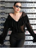 Chic Ruffled Women's Blouse